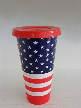 Patriotic Red and Blue Party Cup with Lid